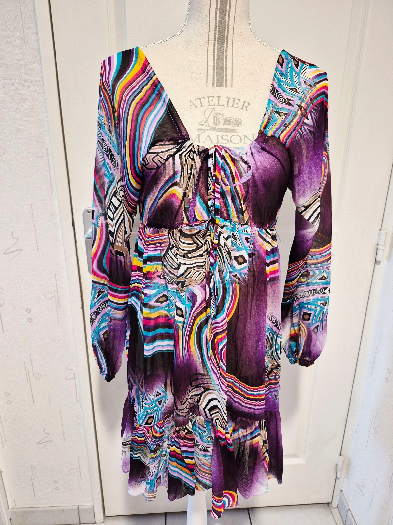 Robe colorée bohème en transparence - Taille unisue